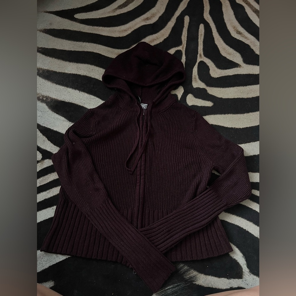 Wine red/ plum zip up sweater
